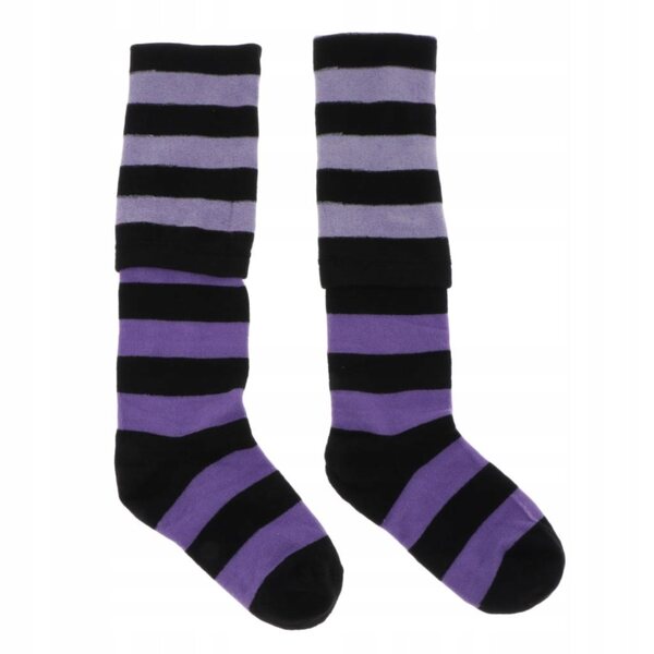 Calzini lunghi a righe da donna Calzini al ginocchio in maglia morbida viola