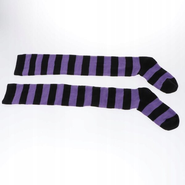 Calzini lunghi a righe da donna Calzini al ginocchio in maglia morbida viola