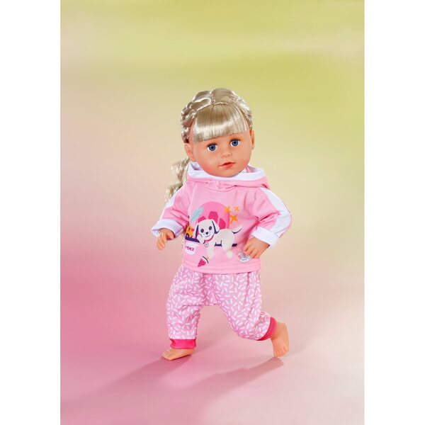 Completo dres Baby Born rosa con stampa 43 cm per bambole
