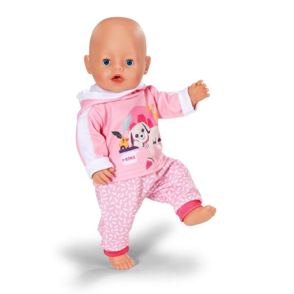 Completo dres Baby Born rosa con stampa 43 cm per bambole