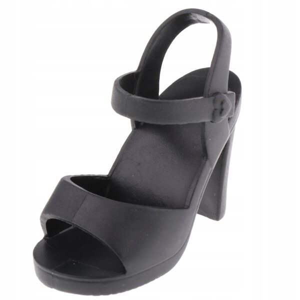 Sandalen mit 3 cm hohem Absatz für BJD 1/4 45 cm Puppen, schwarze Farbe
