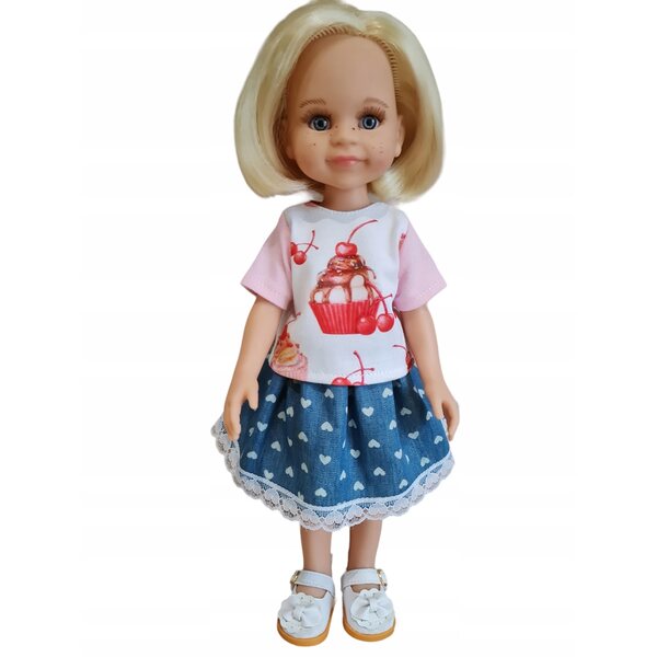 T-shirt per bambola Paola Reina 32 cm in tessuto di alta qualità