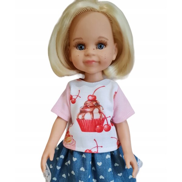 T-shirt per bambola Paola Reina 32 cm in tessuto di alta qualità