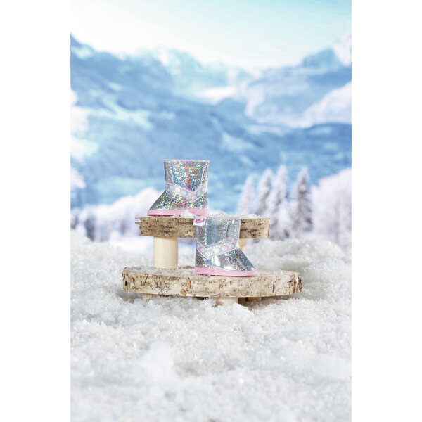 Baby Born Winter Buciki für 43 cm große Puppe mit rosa Sohle und holografischem Design