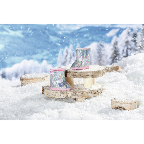 Baby Born Winter Buciki für 43 cm große Puppe mit rosa Sohle und holografischem Design