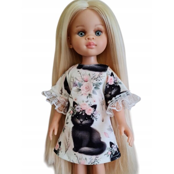 Kleid mit Spitze für eine spanische Puppe Paola Reina - Kleidung für eine Puppe