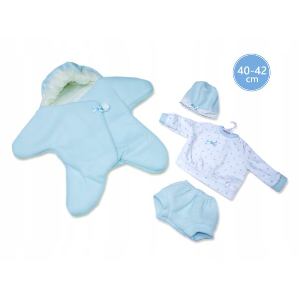 Llorens New Born Kleidung für Puppe 40–42 cm, blaues Outfit