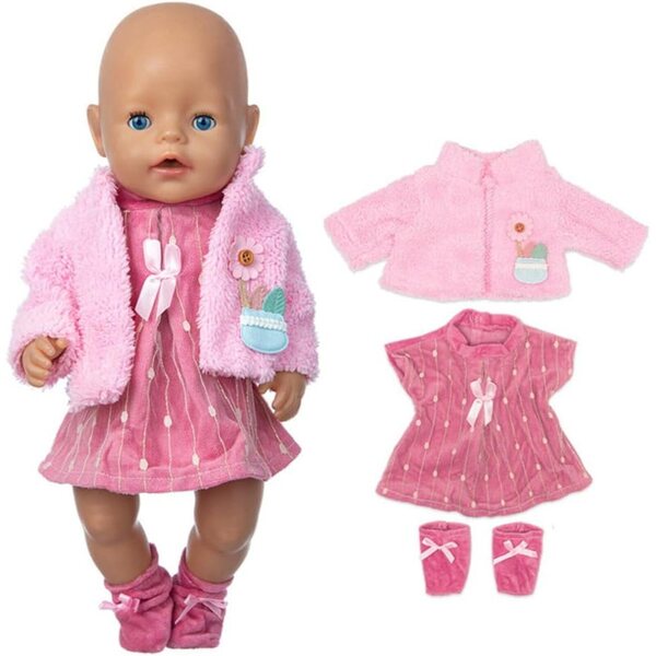 Vestiti invernali per bambole da 18 pollici odulu: set 3 pezzi in peluche e accessori