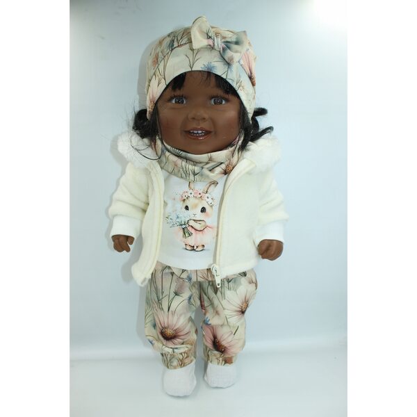 Completo Abbigliamento per Bambola 45-48 cm con Giacchetta Ecru 6 Pezzi
