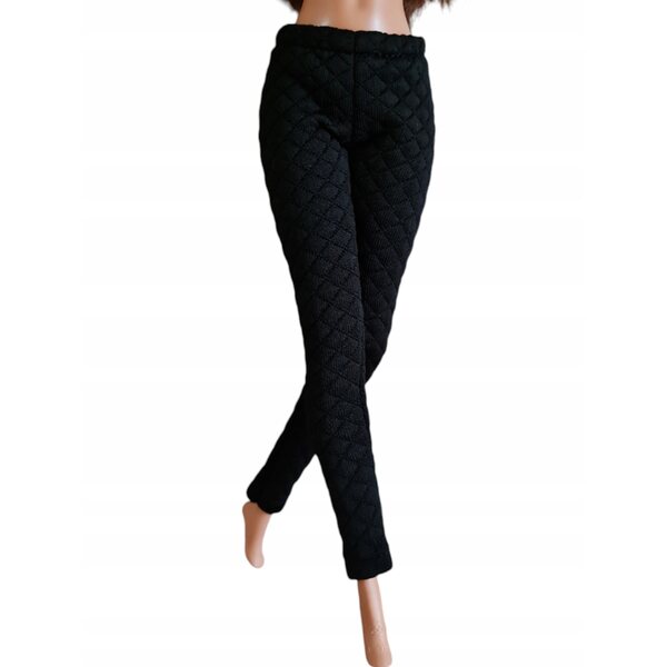 Pantaloni imbottiti neri per bambole in tessuto moderno | Made in Poland