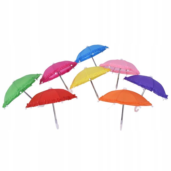 Set 8 Mini Parasole in Pizzo per Bambole, Materiali Sicuri e Colorati