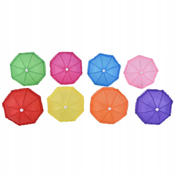 Set 8 Mini Parasole in Pizzo per Bambole, Materiali Sicuri e Colorati