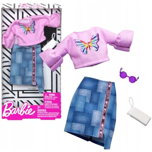 Barbie Fashionistas Kleidung 4-teilig – Puppen-Outfits und Accessoires