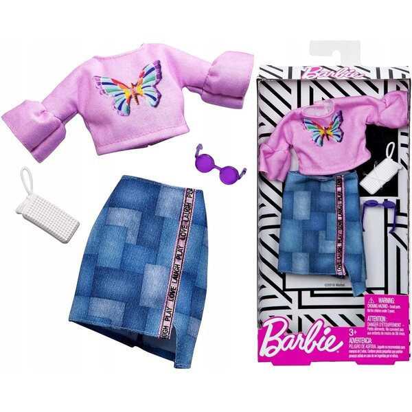 Barbie Fashionistas Kleidung 4-teilig – Puppen-Outfits und Accessoires