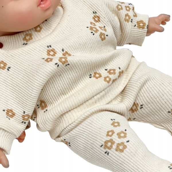 Cremefarbenes Kleid mit Blumen für Puppen 28–32 cm Minikane, Miniland, Corolla