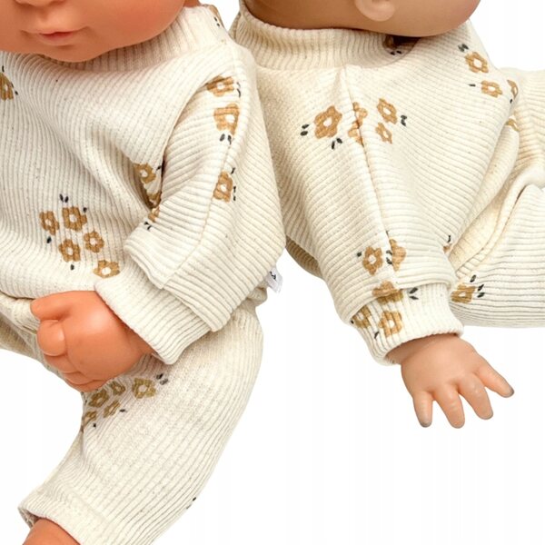 Cremefarbenes Kleid mit Blumen für Puppen 28–32 cm Minikane, Miniland, Corolla