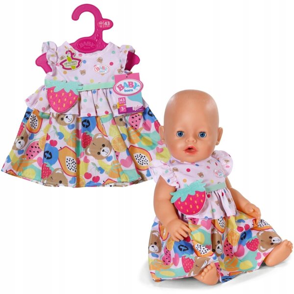 BABY born Kleid mit Fruchtmotiven für 43 cm Puppen und Teddybären