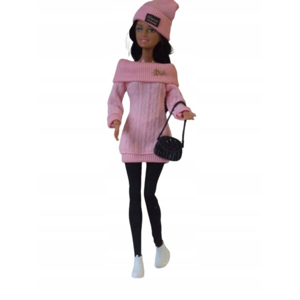 Komplettes Kleidungsset für 28–30 cm große Puppen: Pullover, Mütze, Socken und Schuhe