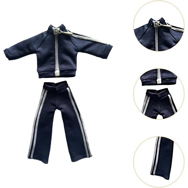 Tuta Sportiva per Action Figure 1/12 Blu, Tessuto Morbido, Design Moderno