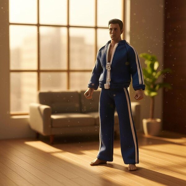 Tuta Sportiva per Action Figure 1/12 Blu, Tessuto Morbido, Design Moderno