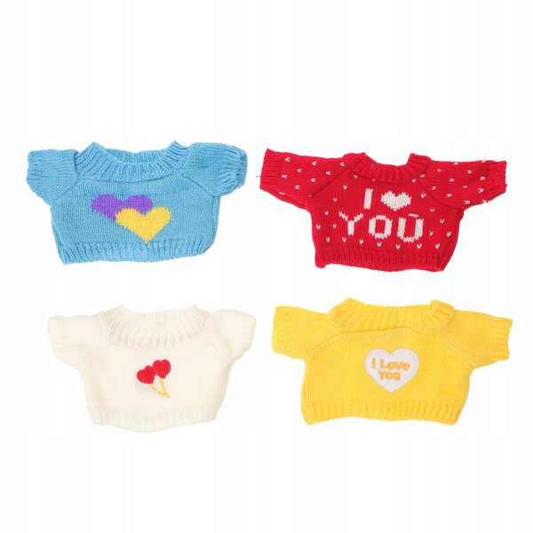 Set 4 maglioni con cuore per orsetti di peluche 30 cm - multicolore