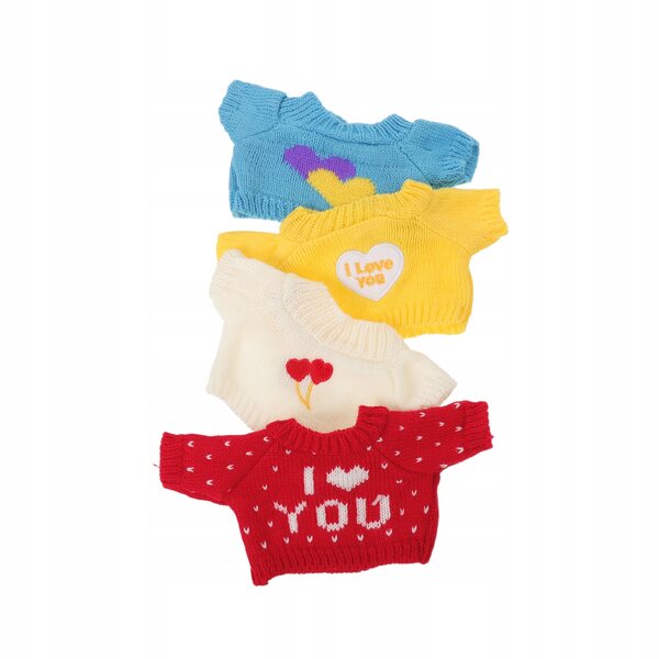 Set 4 maglioni con cuore per orsetti di peluche 30 cm - multicolore