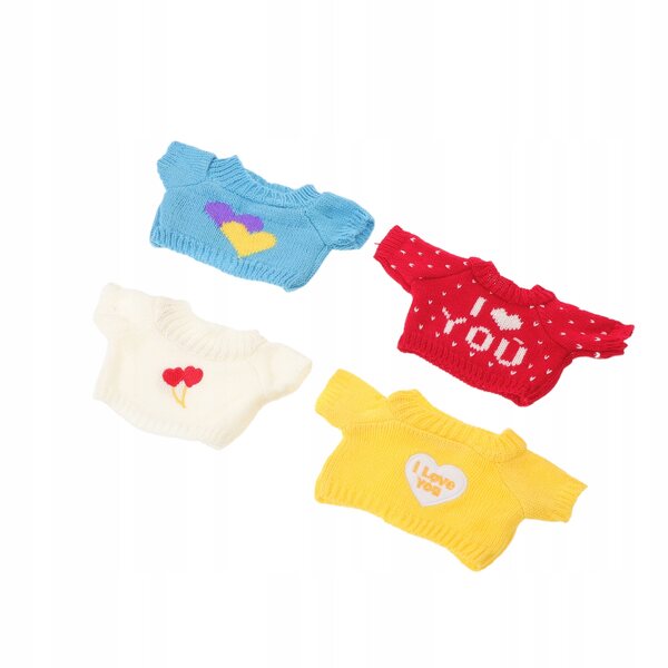 Set 4 maglioni con cuore per orsetti di peluche 30 cm - multicolore