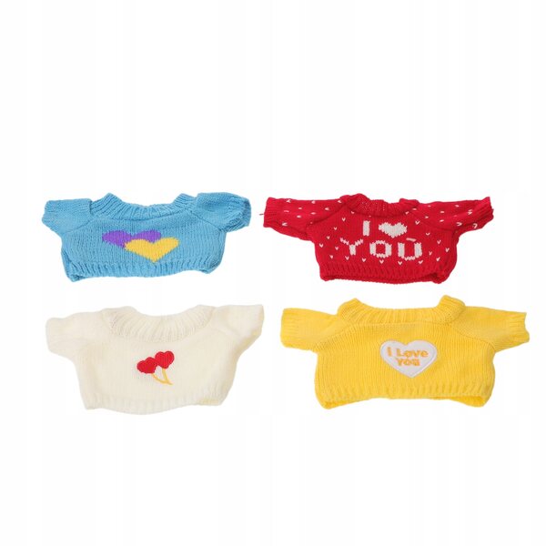 Set 4 maglioni con cuore per orsetti di peluche 30 cm - multicolore