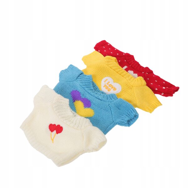 Set 4 maglioni con cuore per orsetti di peluche 30 cm - multicolore