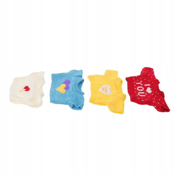 Set 4 maglioni con cuore per orsetti di peluche 30 cm - multicolore