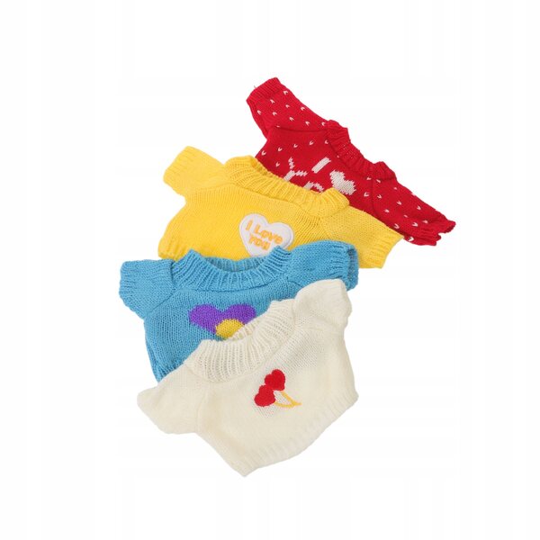 Set 4 maglioni con cuore per orsetti di peluche 30 cm - multicolore