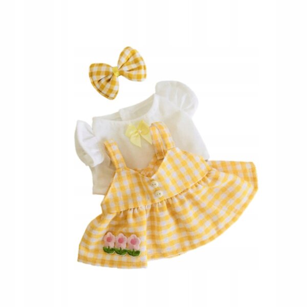Set 3 Mini Ubranka Gialle per Bambole 20 cm - Vestiti Professionali e Morbidi