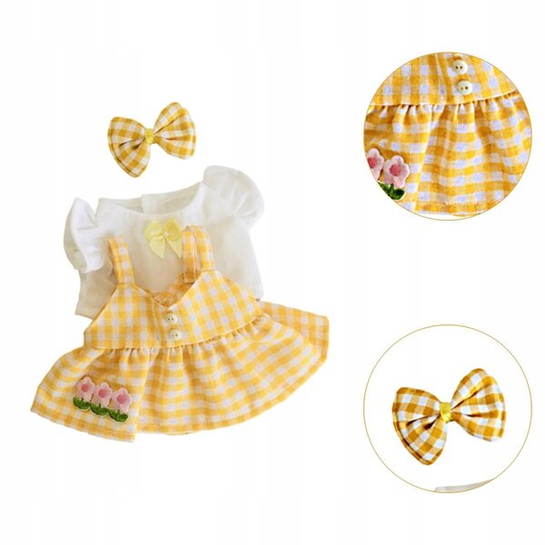Set 3 Mini Ubranka Gialle per Bambole 20 cm - Vestiti Professionali e Morbidi