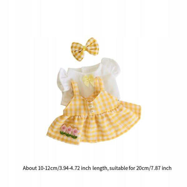 Set 3 Mini Ubranka Gialle per Bambole 20 cm - Vestiti Professionali e Morbidi