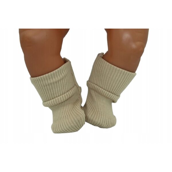 Calzini beige per bambola 41-44 cm in tessuto morbido e resistente
