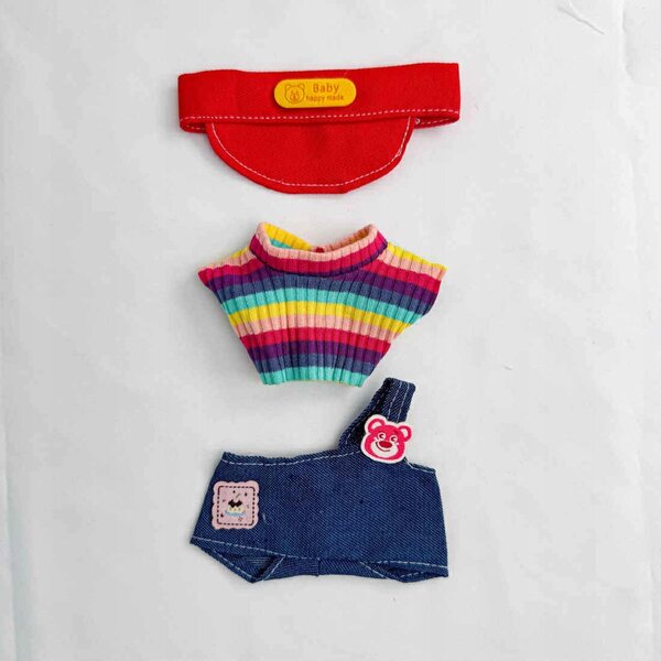 Set 3 capi di abbigliamento per bambole Labubu 17 cm The Monsters