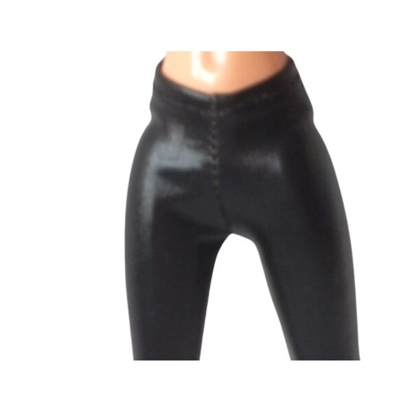 Leggings neri lunghi per bambola Barbie e Steffi - elasticizzati e brillanti