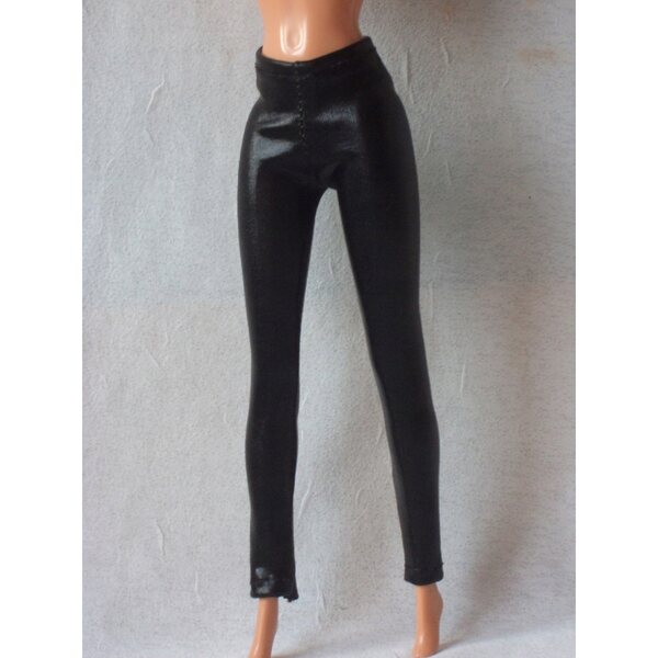 Leggings neri lunghi per bambola Barbie e Steffi - elasticizzati e brillanti