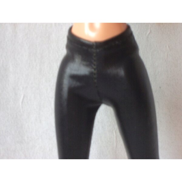 Leggings neri lunghi per bambola Barbie e Steffi - elasticizzati e brillanti