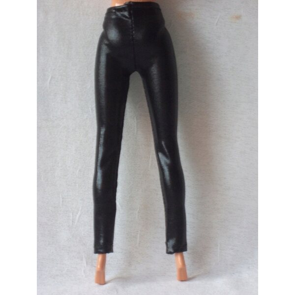 Leggings neri lunghi per bambola Barbie e Steffi - elasticizzati e brillanti
