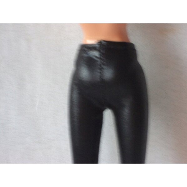 Leggings neri lunghi per bambola Barbie e Steffi - elasticizzati e brillanti