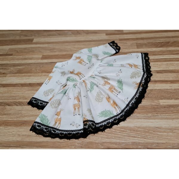 Kleid für Paola Reina 32 cm Puppe mit Jelenki-Aufdruck und Spitze
