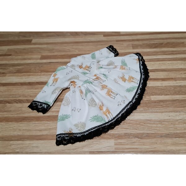 Kleid für Paola Reina 32 cm Puppe mit Jelenki-Aufdruck und Spitze