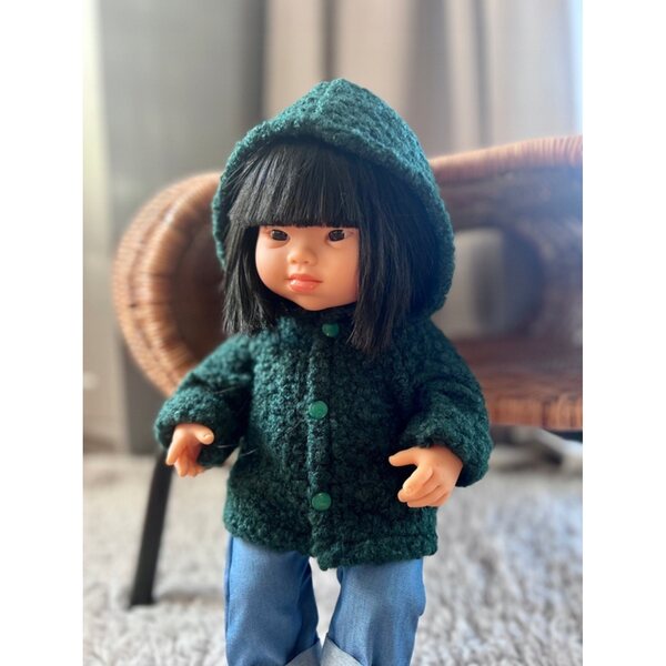 Giacca in lana per bambola di 38 cm, verde bottiglia - Miniland, Polonia