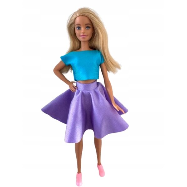 Lila und hellblaues Puppenkleidungsset – 30 cm, hergestellt in Polen