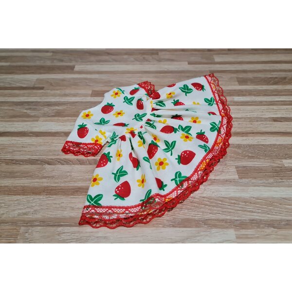 Kleid mit Spitze für Paola Reina, 32 cm große, mehrfarbige Stoffpuppe