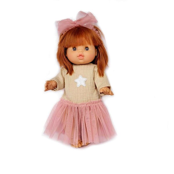 Completo abbigliamento per bambola Miniland 32-38 cm in muslin con accessori