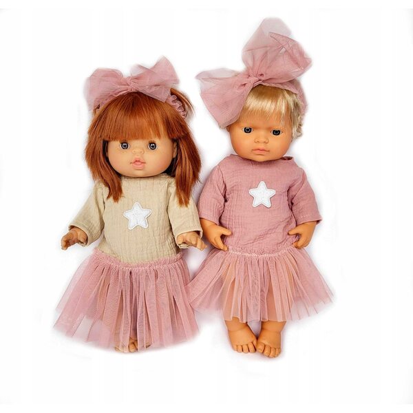 Completo abbigliamento per bambola Miniland 32-38 cm in muslin con accessori