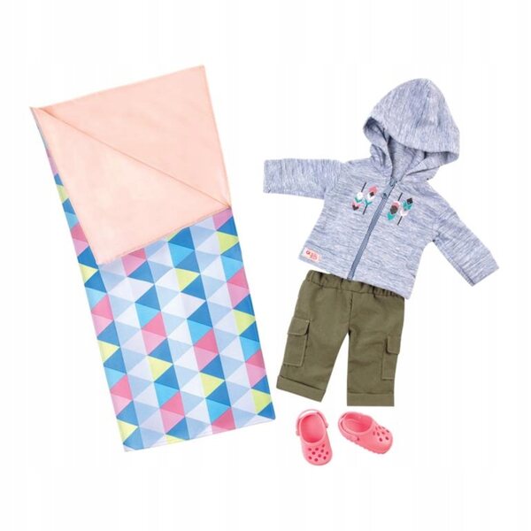 Bekleidungsset für 46 cm große Our Generation-Puppe – Biwak- und Camper-Look