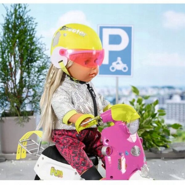 Casco per Bambola BABY Born 43 cm con Visiera Protettiva Giallo-Rosa